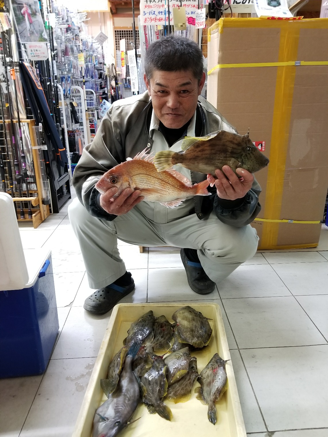 カワハギ・真鯛